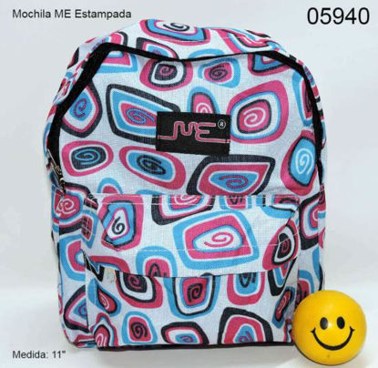 Imagen de MOCHILA M.E. 11" ESTAMPADA "ESPIRALES" 2.24